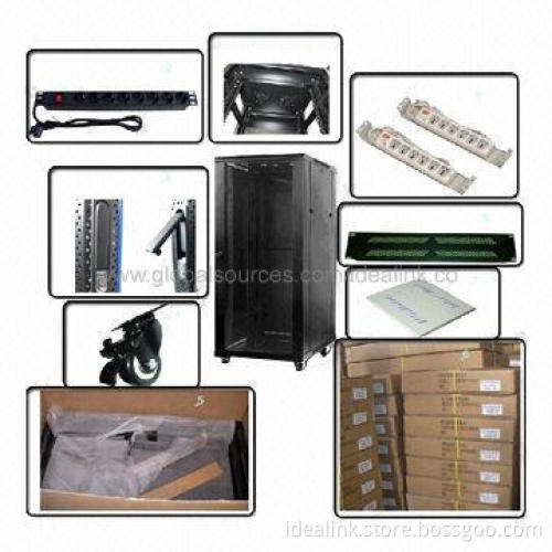 Server Rack with 1.5mm Front/Bottom Beam, Cold-rolled Steel Cabinet, Earthling Screw